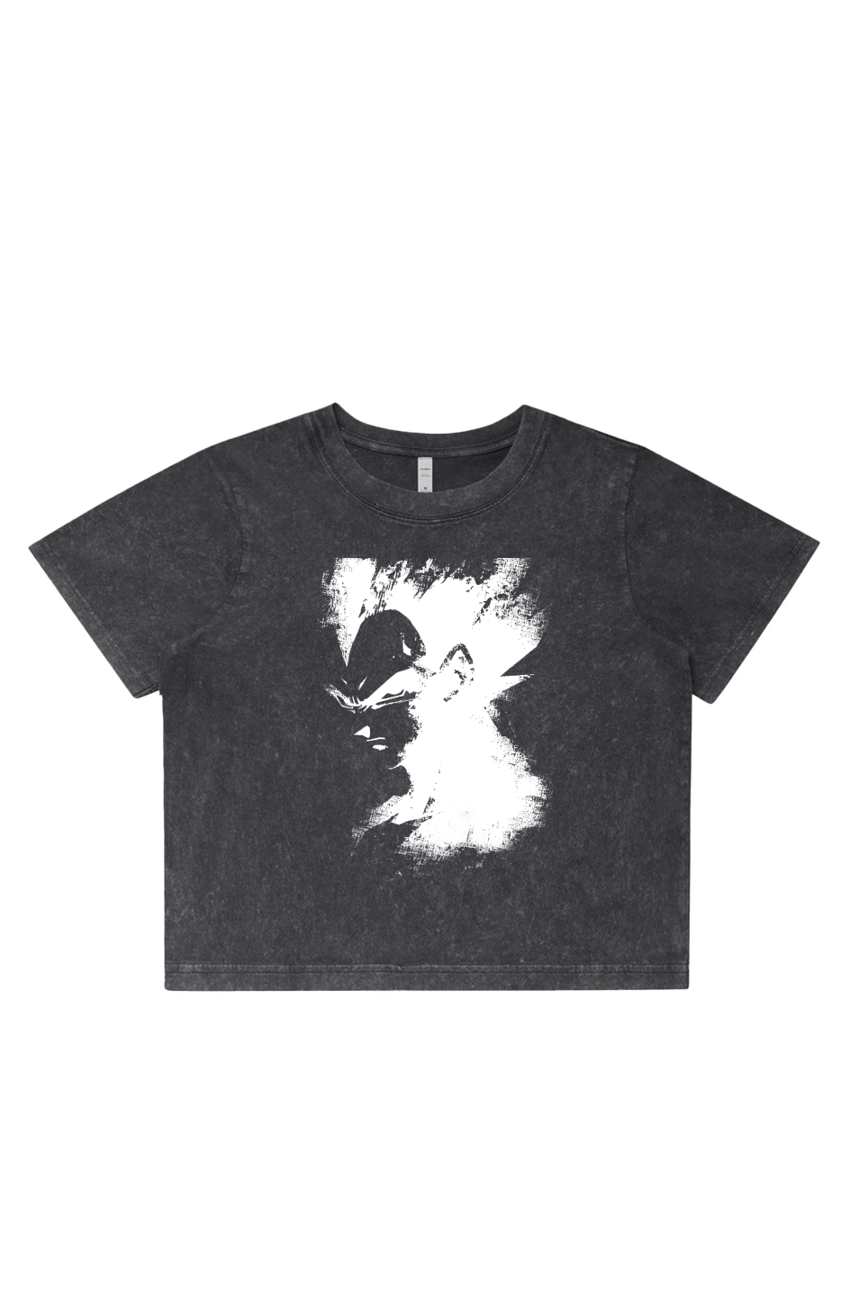 Women's Stone Wash Cropped - Anime, Dragon Ball Z, Vegeta, Art, Streetwear, Streetstyle, Casual