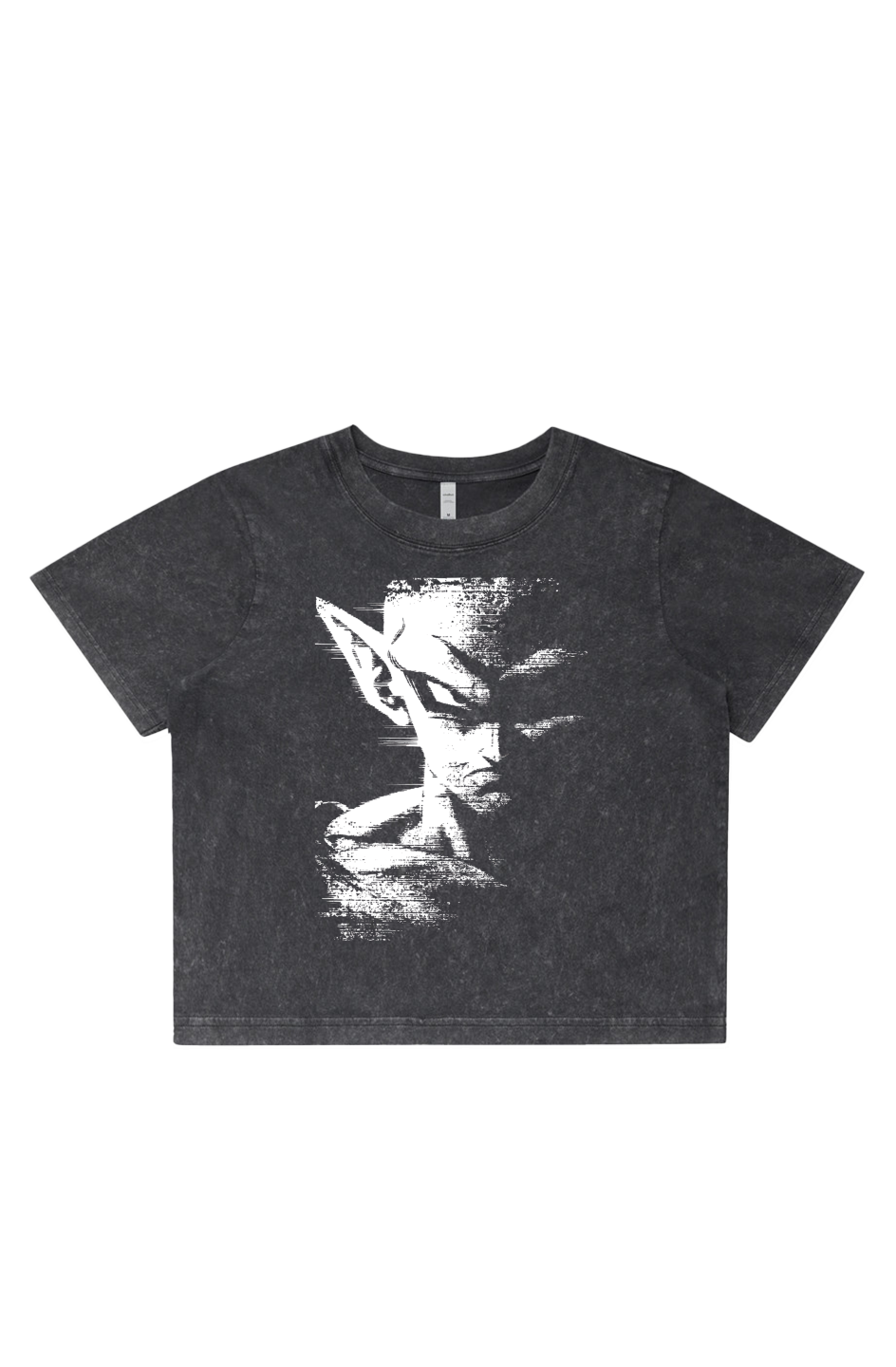 Women's Stone Wash Cropped - Anime, Dragon Ball Z, Vegeta, Art, Streetwear, Streetstyle, Casual