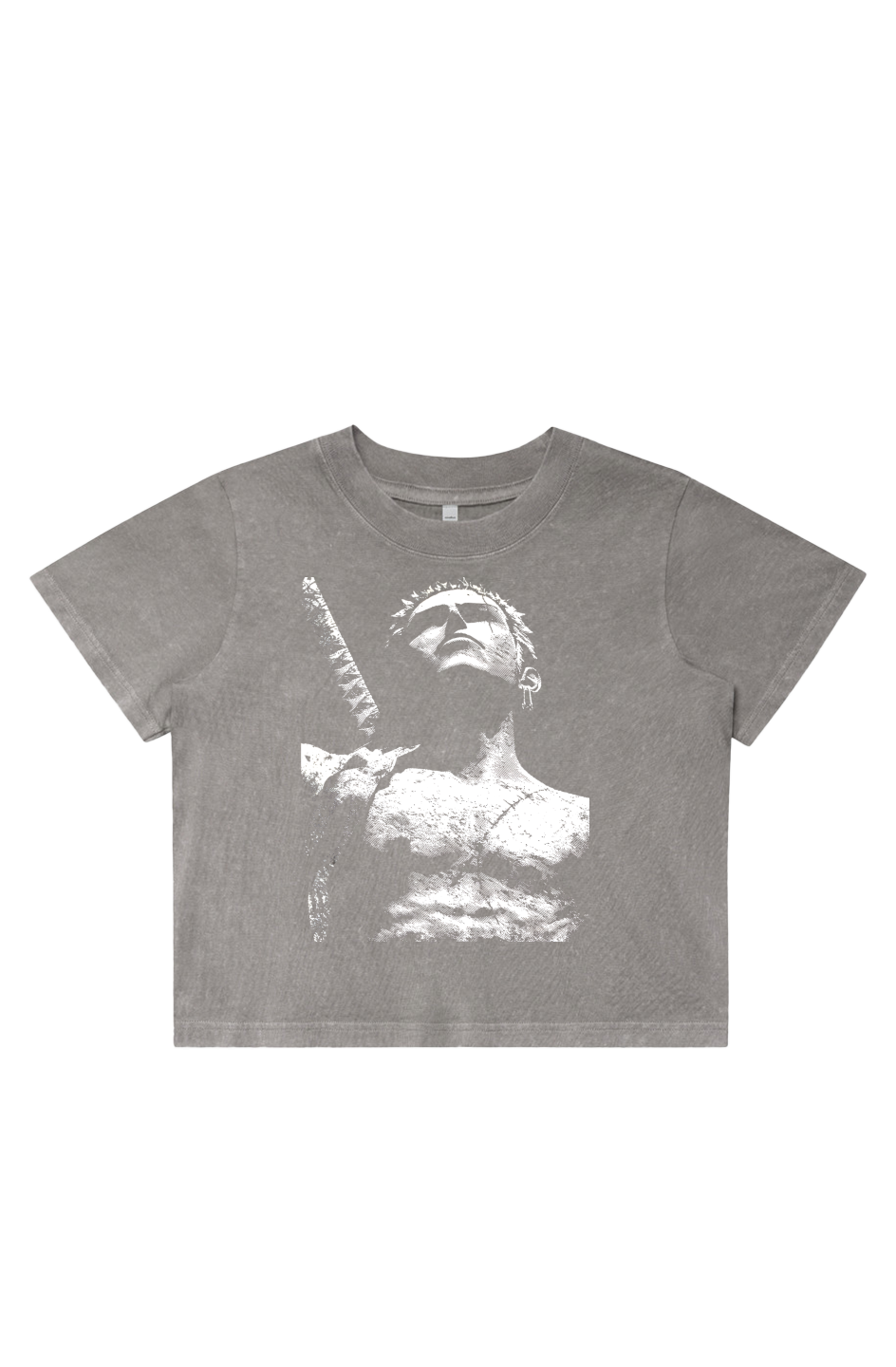 Women's Stone Wash Cropped - Anime, One Piece, Zoro, Art, Streetwear, Streetstyle, Casual