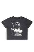 Women's Stone Wash Cropped - Anime, One Piece, Zoro, Art, Streetwear, Streetstyle, Casual