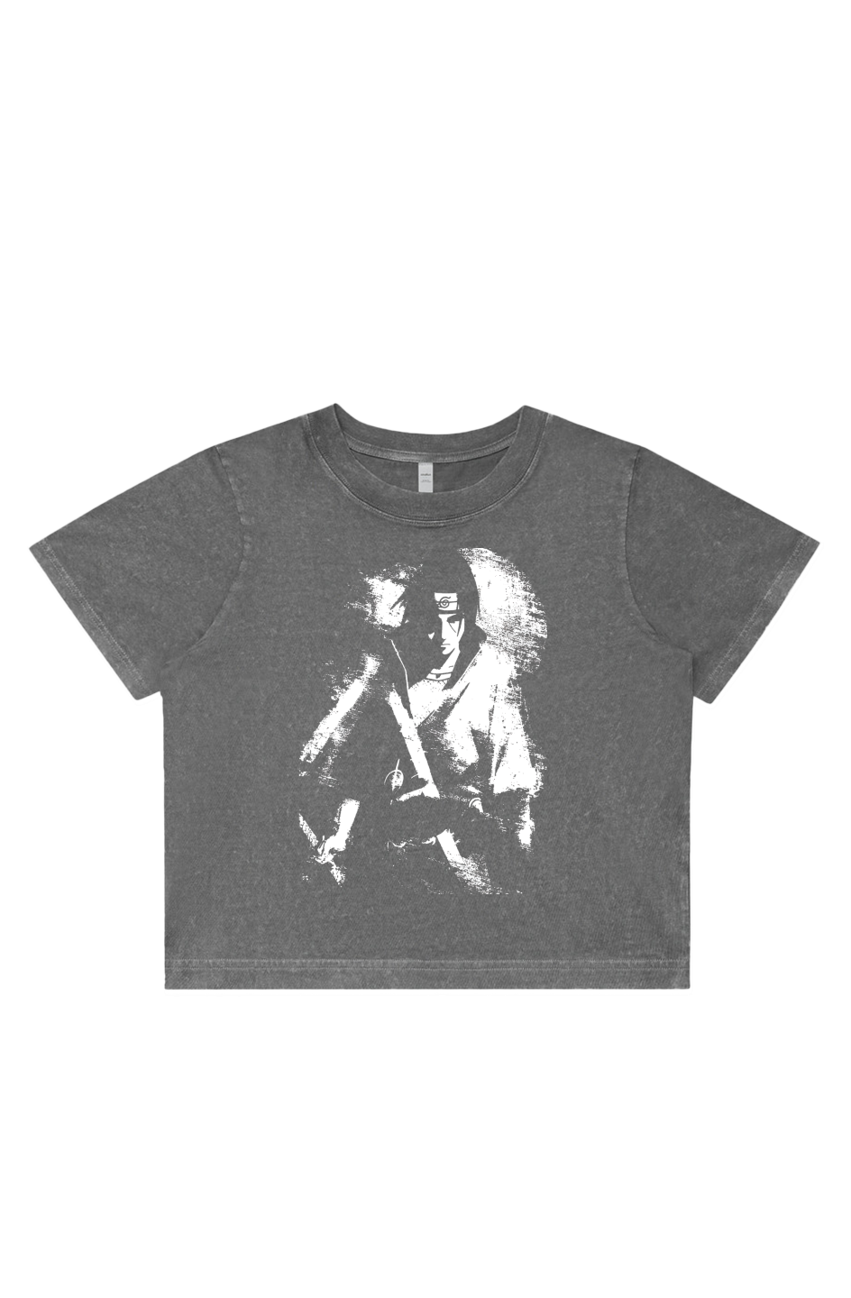  Women's Stone Wash Cropped - Anime, Naruto Shippuden, Itachi, Art, Streetwear, Streetstyle, Casual