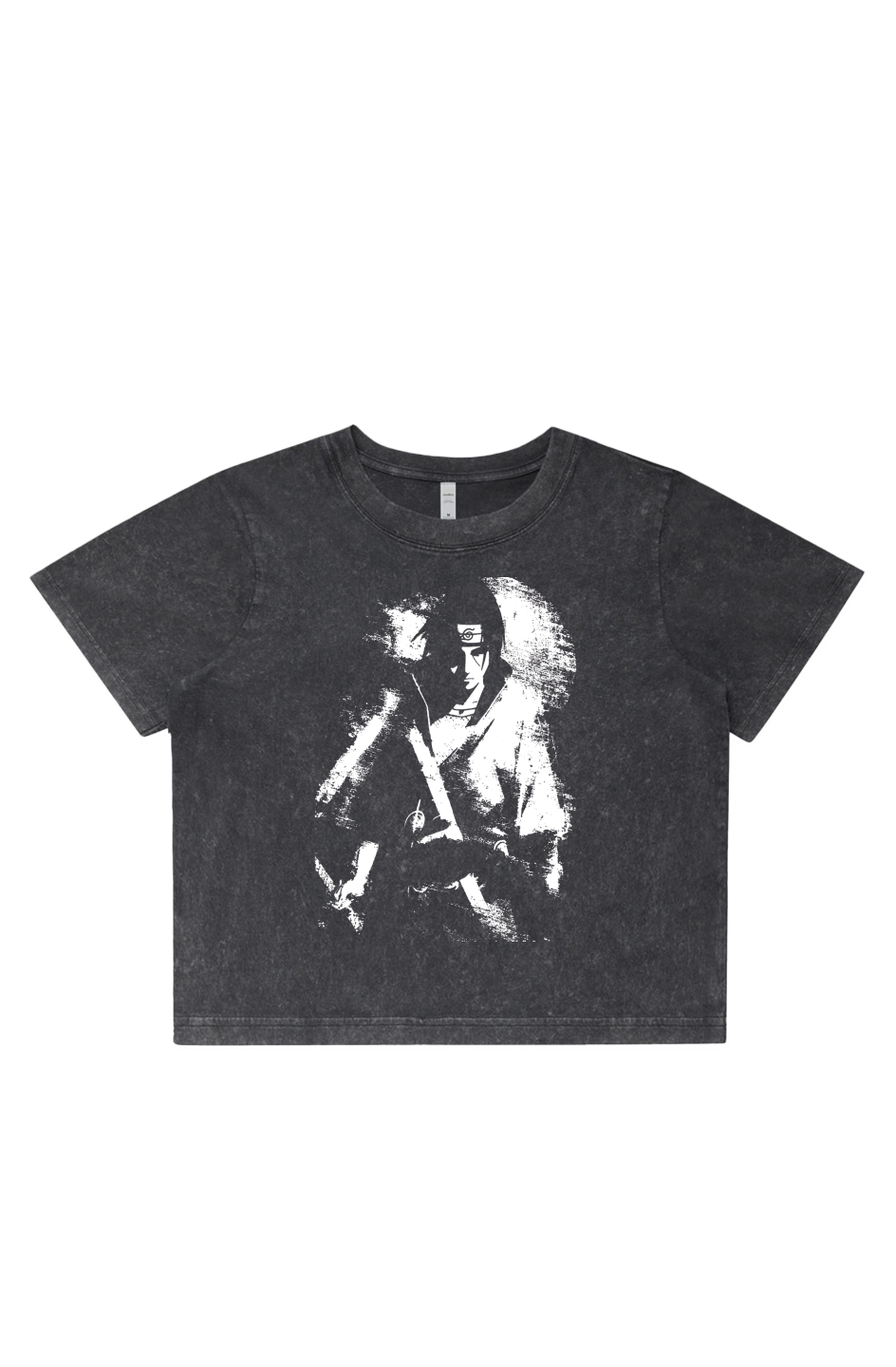  Women's Stone Wash Cropped - Anime, Naruto Shippuden, Itachi, Art, Streetwear, Streetstyle, Casual